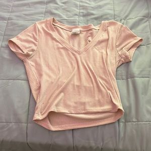 girls medium casual pink tee